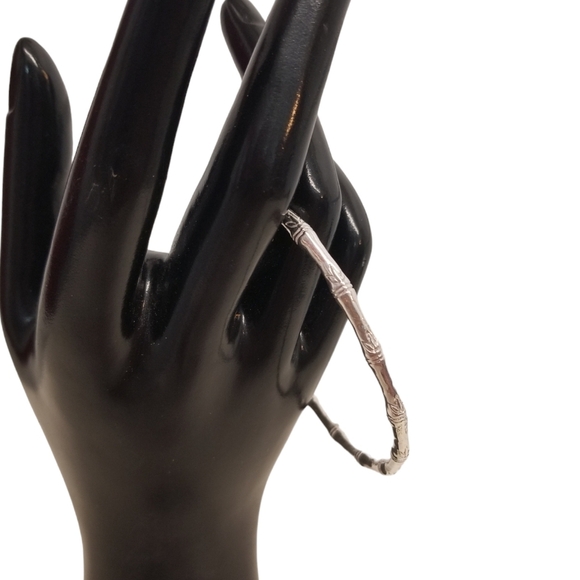 VINTAGE SILVEPLATED BAMBOO DESIGN BANGLE BRACELET - Picture 3 of 5